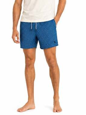 Ted Baker London Swim Trunks Blue Fish Floral Lined Pockets X-Large Vacation